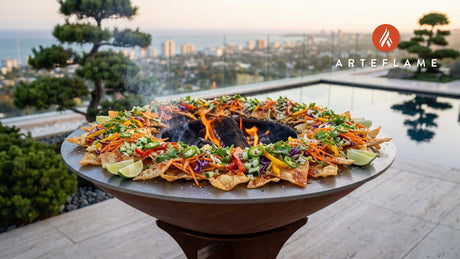 Asian Spring Roll Nachos cooking on an Arteflame grill