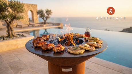 Grilled Chicken Pancakes cooking on an Arteflame grill