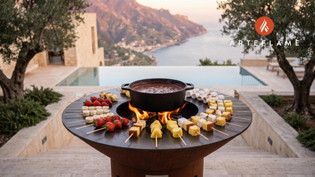 Chocolate Fondue cooking on an Arteflame grill