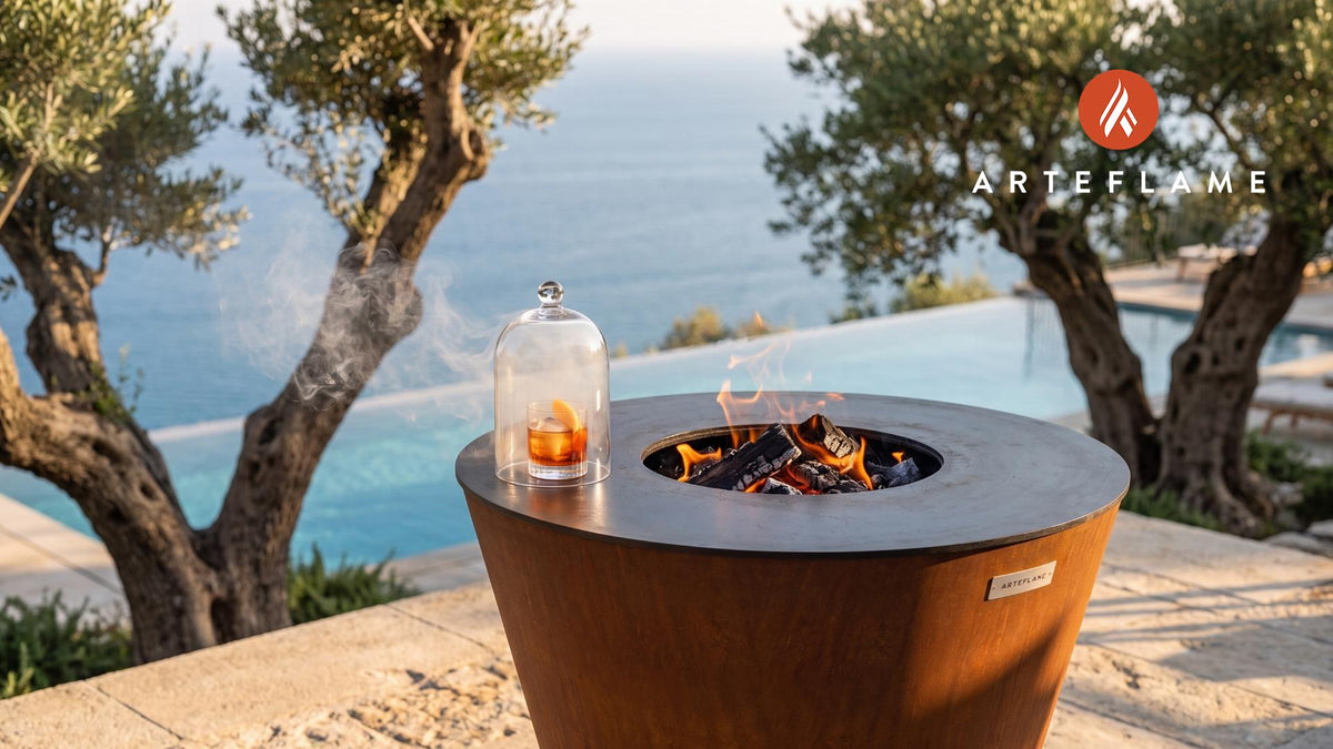 Smoked Bourbon Negroni cooking on an Arteflame grill