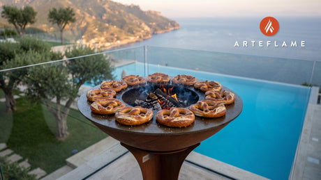 Grilled Pork Pretzels (Bear Smoke Style) cooking on an Arteflame grill