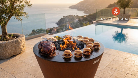 Smoked Pulled Pork Sliders (BearSmokeBBQ Style) cooking on an Arteflame grill