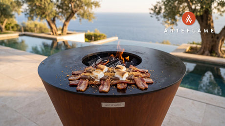 Bacon Weave S'mores with Crispy Pork Panko cooking on an Arteflame grill