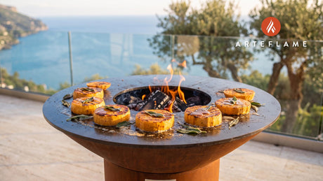 Grilled Butternut Squash Steaks cooking on an Arteflame grill