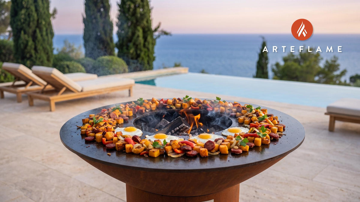 Butternut Squash & Chorizo Hash cooking on an Arteflame grill