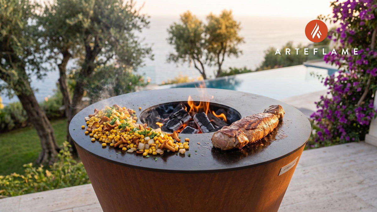Seared Iberico Tenderloin cooking on an Arteflame grill