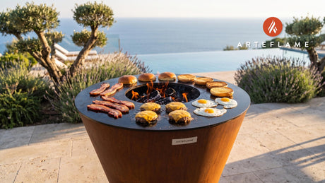 Barbecue Breakfast Burger cooking on an Arteflame grill
