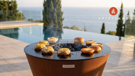 Pina Colada Burger cooking on an Arteflame grill