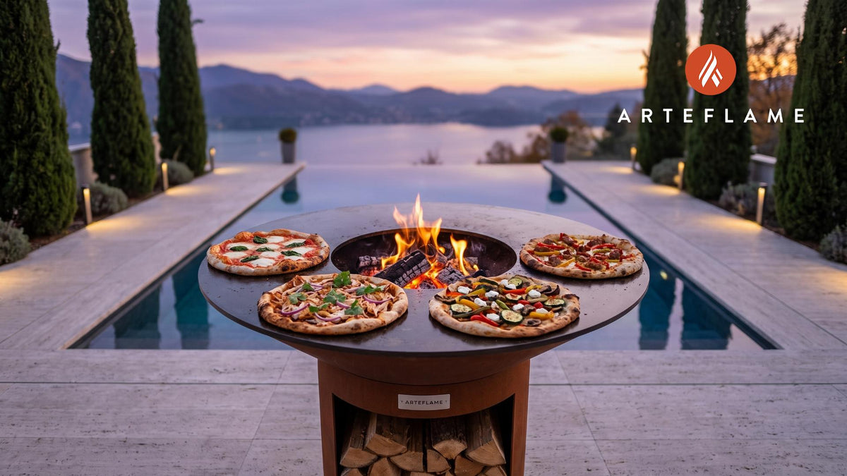 Grilled Pizza cooking on an Arteflame grill
