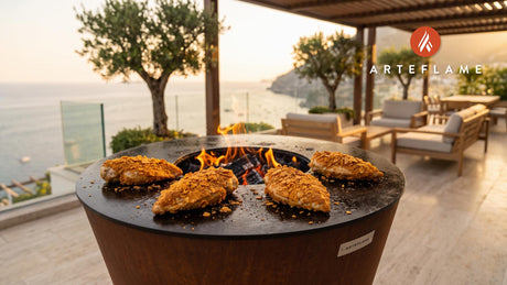 Dorito Crusted Chicken cooking on an Arteflame grill