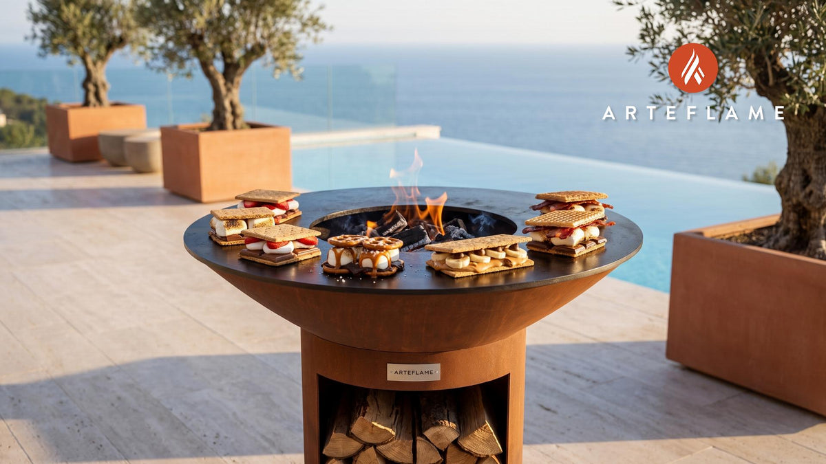 Grilled S'mores cooking on an Arteflame grill