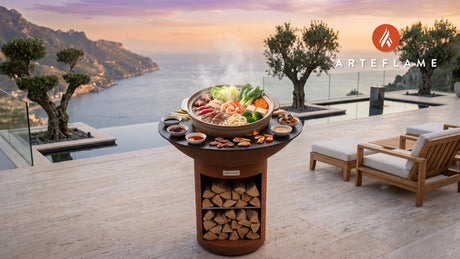 Chinese Fondue cooking on an Arteflame grill