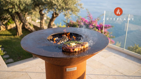 Grilled Ribeye Steak cooking on an Arteflame grill