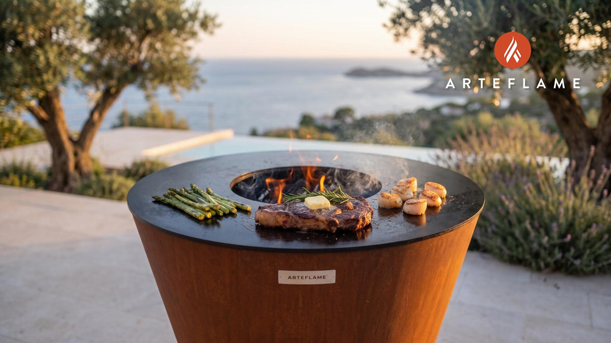 Reverse Sear Steak cooking on an Arteflame grill