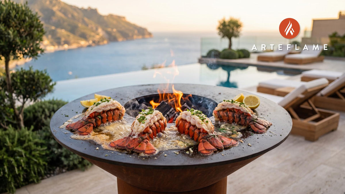 Grilled Lobster Tails cooking on an Arteflame grill