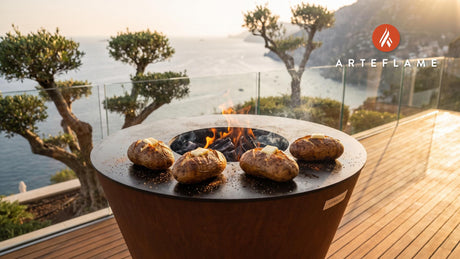 Grilled Baked Potato cooking on an Arteflame grill