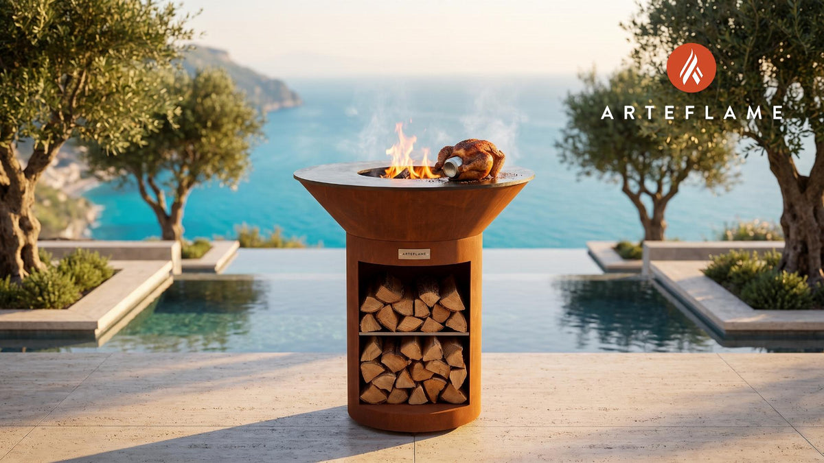 Beer Can Chicken cooking on an Arteflame grill