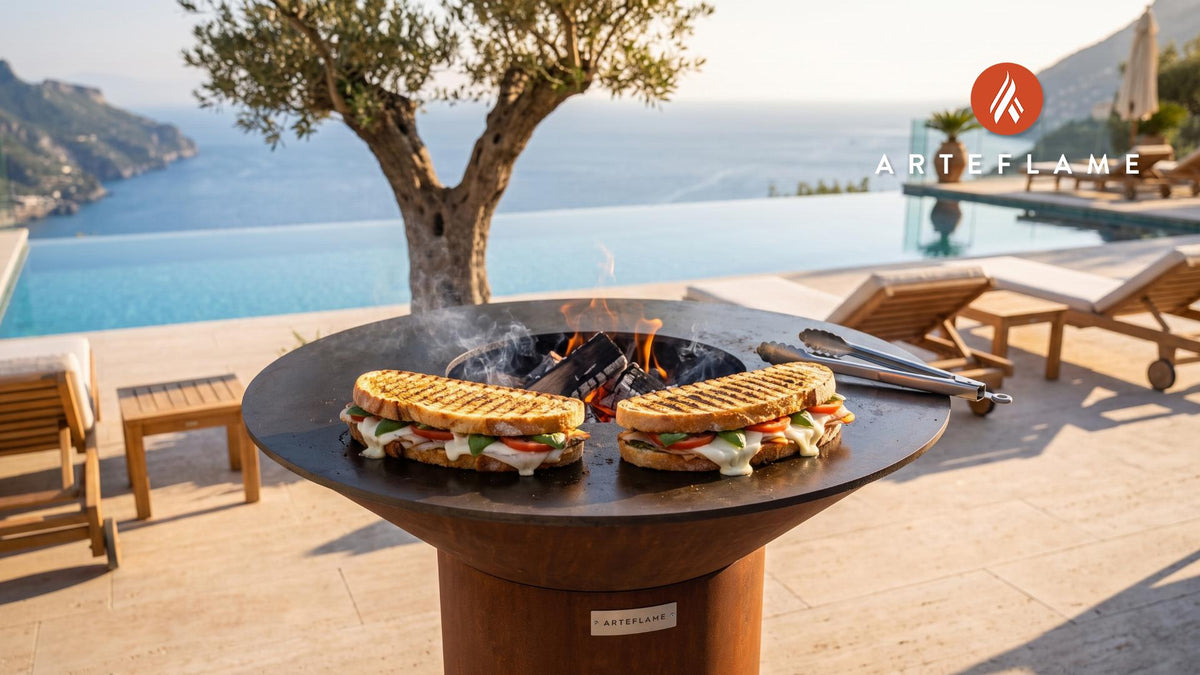 Crispy Grilled Panini (Flat Top Style) cooking on an Arteflame grill