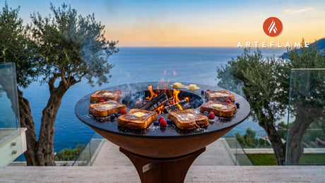 Smoky Grilled French Toast cooking on an Arteflame grill