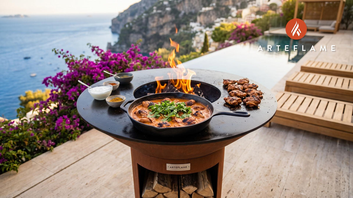 Smoky Butter Chicken cooking on an Arteflame grill