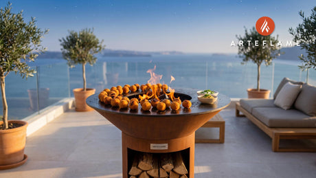 Grilled Bitterballen cooking on an Arteflame grill