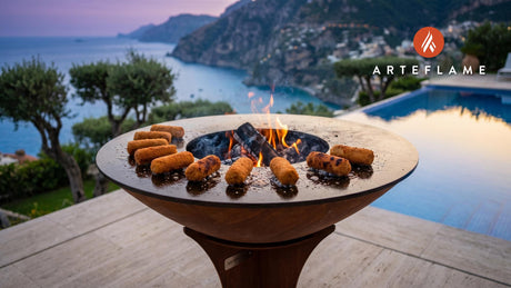 Dutch Kroketten cooking on an Arteflame grill