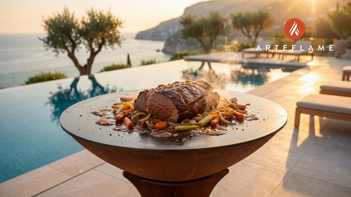 Sauerbraten cooking on an Arteflame grill