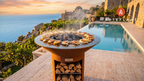 Crispy Grilled Pierogi with Butter & Onions cooking on an Arteflame grill