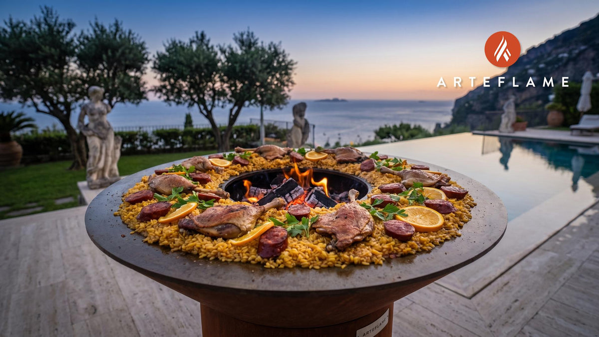 Arroz de Pato cooking on an Arteflame grill