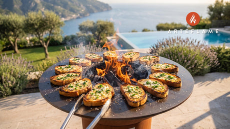 Grilled Garlic Bread cooking on an Arteflame grill