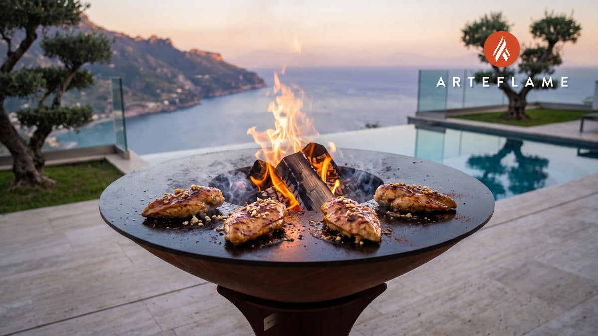 Honey Garlic Chicken cooking on an Arteflame grill