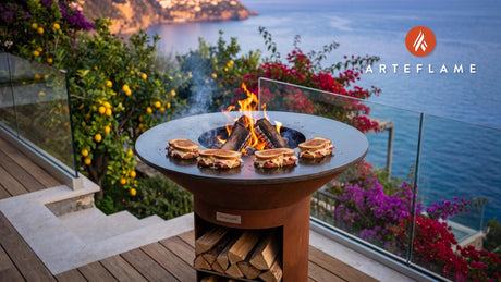 Grilled Reuben Sandwich cooking on an Arteflame grill
