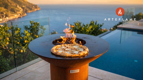 Quattro Formaggi Pizza cooking on an Arteflame grill
