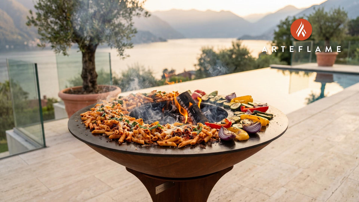 Grilled Pasta cooking on an Arteflame grill