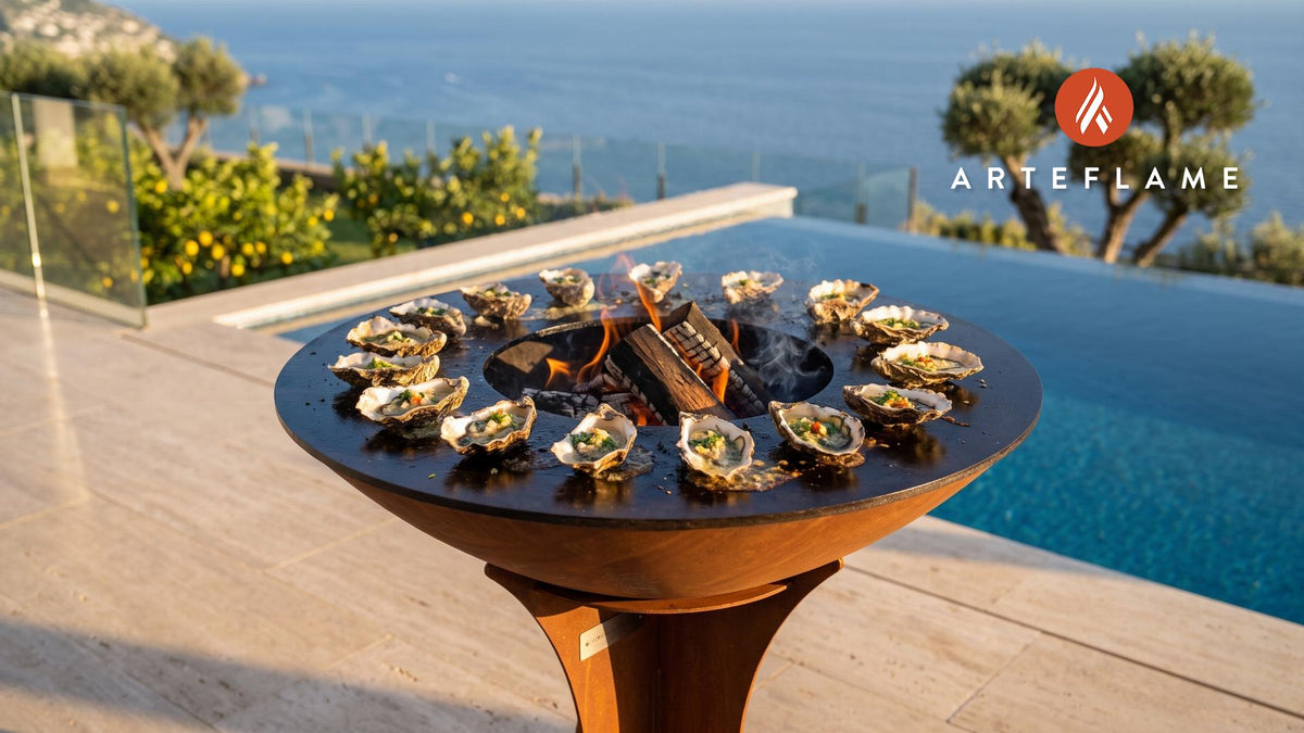 Grilled Oysters cooking on an Arteflame grill