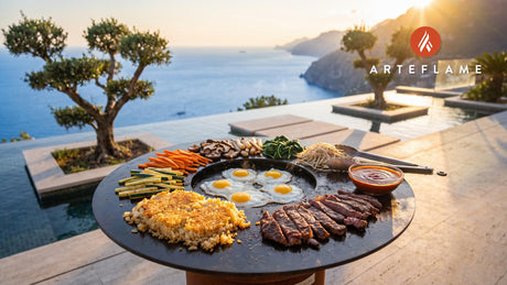 Smoky Grilled Bibimbap cooking on an Arteflame grill