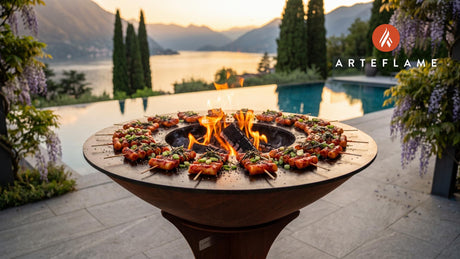 Spicy Grilled Tteokbokki (Korean Rice Cakes) cooking on an Arteflame grill