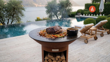 Grilled Sauerbraten cooking on an Arteflame grill