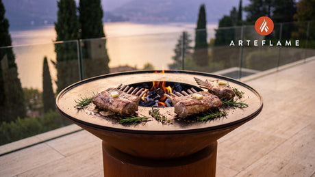 Grilled Rack of Lamb cooking on an Arteflame grill