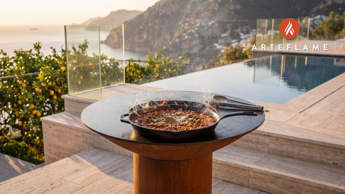 Smoked Bolognese cooking on an Arteflame grill