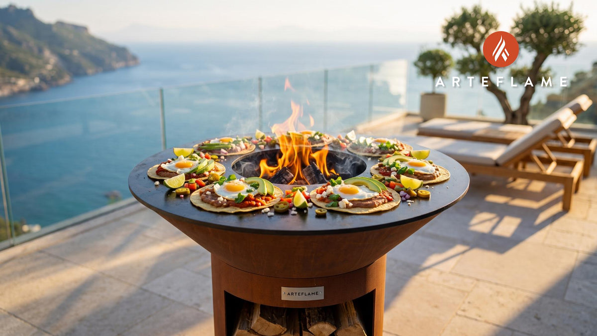 Huevos Rancheros cooking on an Arteflame grill