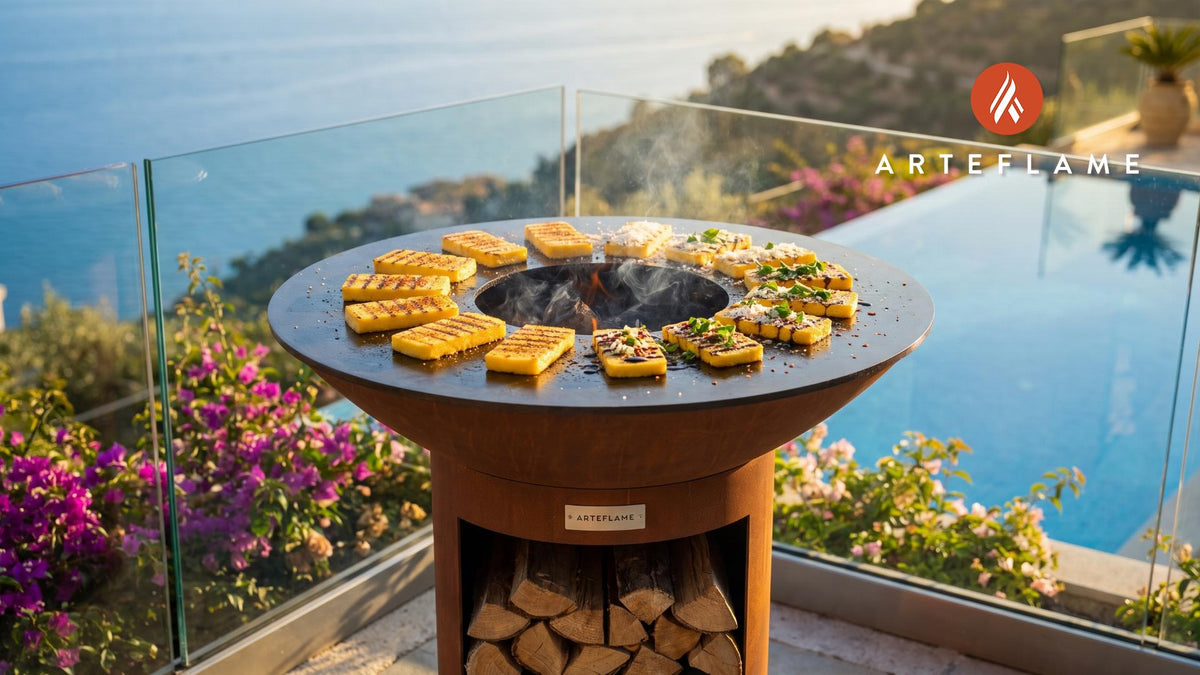 Grilled Polenta cooking on an Arteflame grill