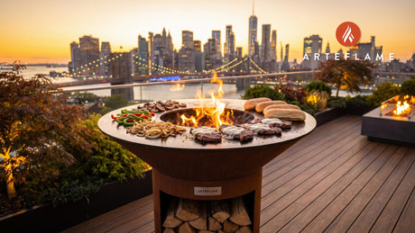 Grilled Philly Cheesesteak cooking on an Arteflame grill
