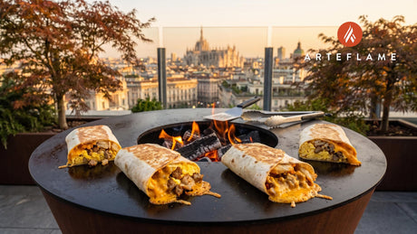 Grilled Breakfast Burrito cooking on an Arteflame grill