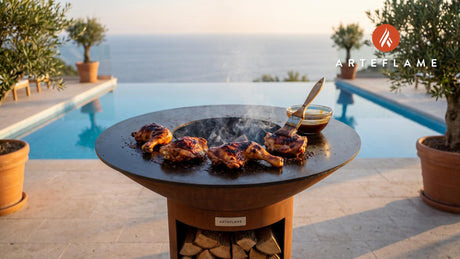 Grilled BBQ Chicken cooking on an Arteflame grill