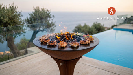 Juicy Grilled Chicken Thighs cooking on an Arteflame grill