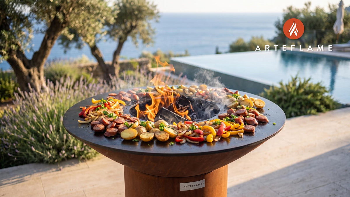 Easy Camping Meals: food cooking on an Arteflame grill