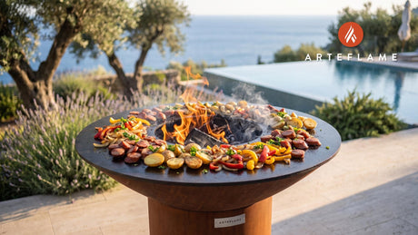 Easy Camping Meals: food cooking on an Arteflame grill