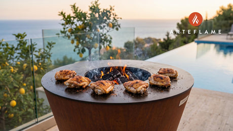 Grilled Chicken Thighs cooking on an Arteflame grill