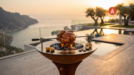 Rotisserie Chicken cooking on an Arteflame grill
